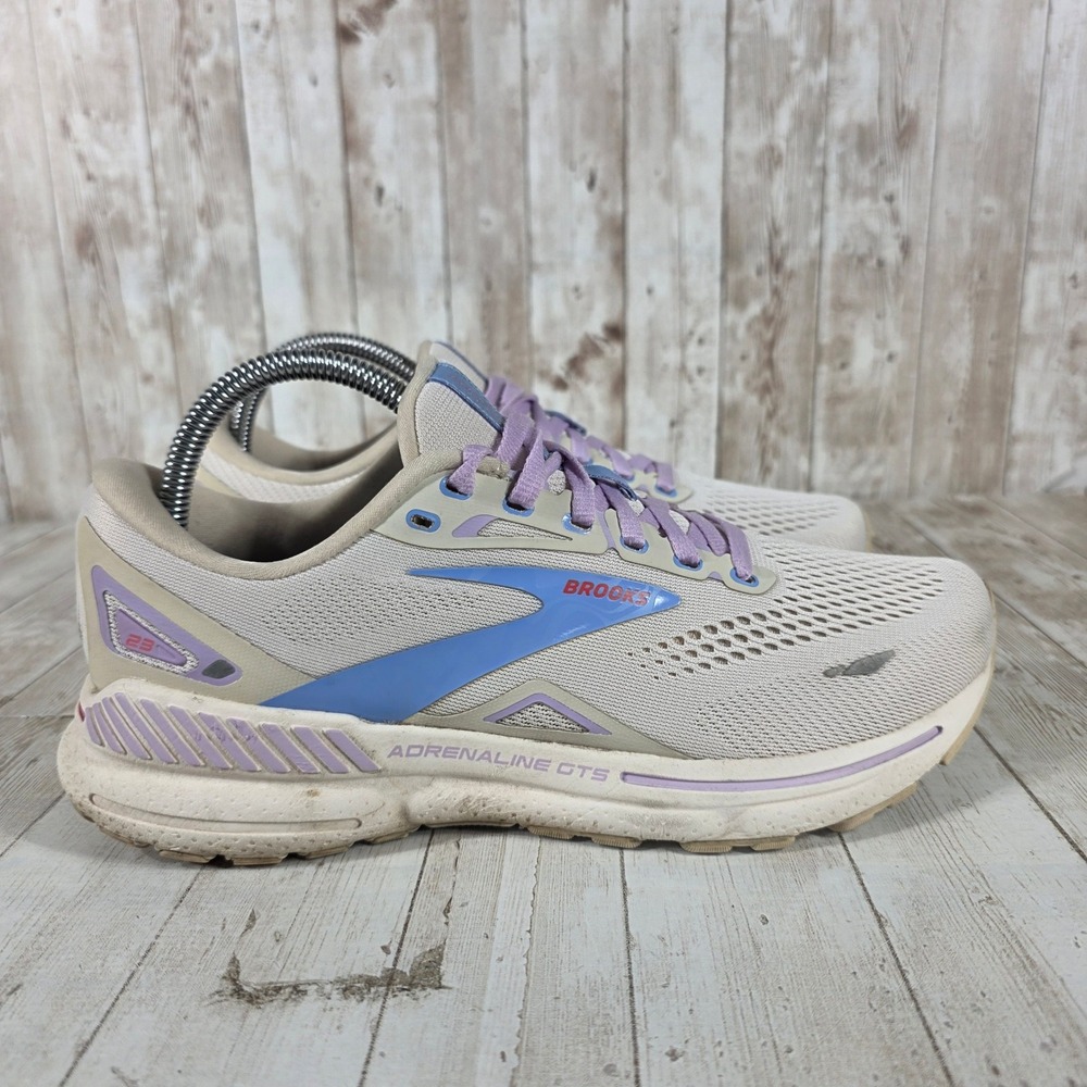 Brooks Adrenaline‎ GTS 23 Womens Running Shoes 9 Oyster Blue Pink 1203811B144